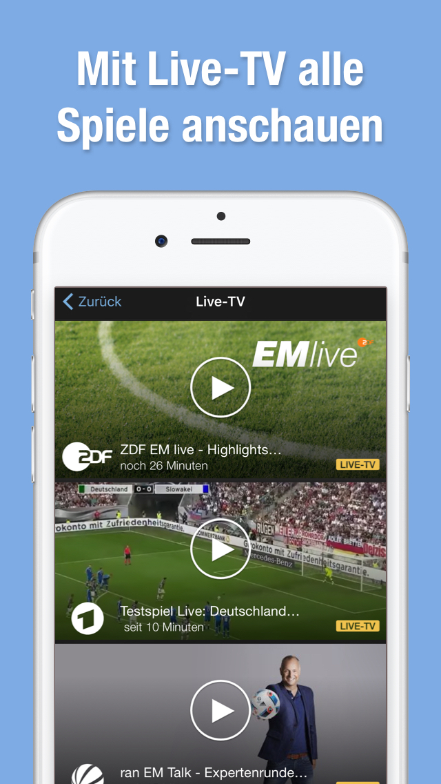 EM 2016 App - Live TV von TV.de, Spielplan und Ergebnisse aus Frankreichのおすすめ画像2