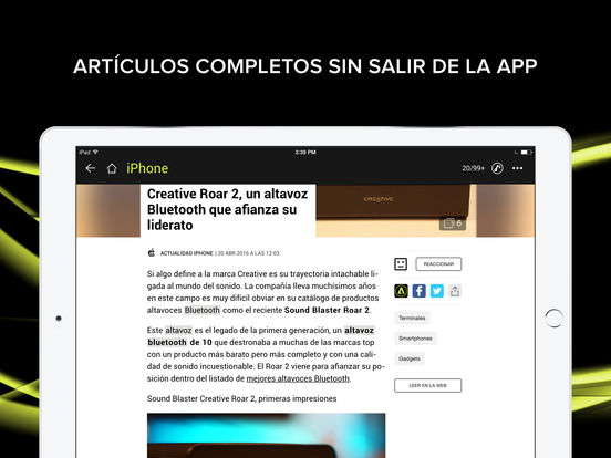 Captura de pantalla del iPad 2