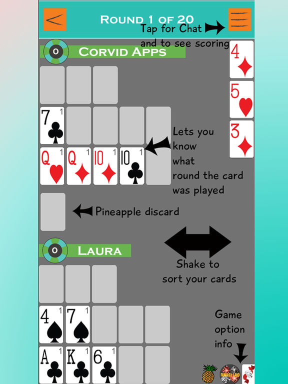 Chinese poker pineapple