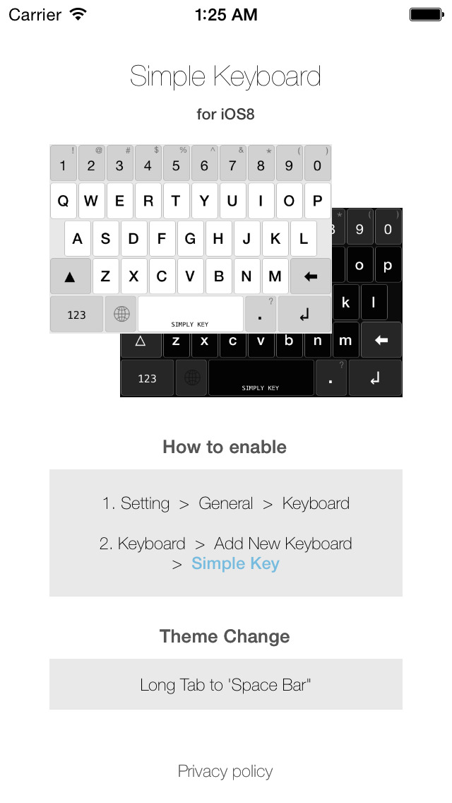 Simple Keyboard for i... screenshot1