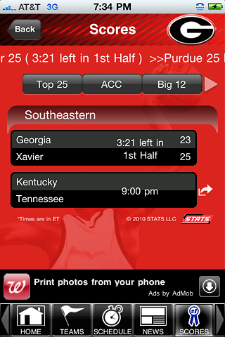 Georgia Bulldogs College SuperFans Lite free app screenshot 2