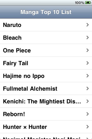 Manga Top10 Catalog (with iAd) free app screenshot 1