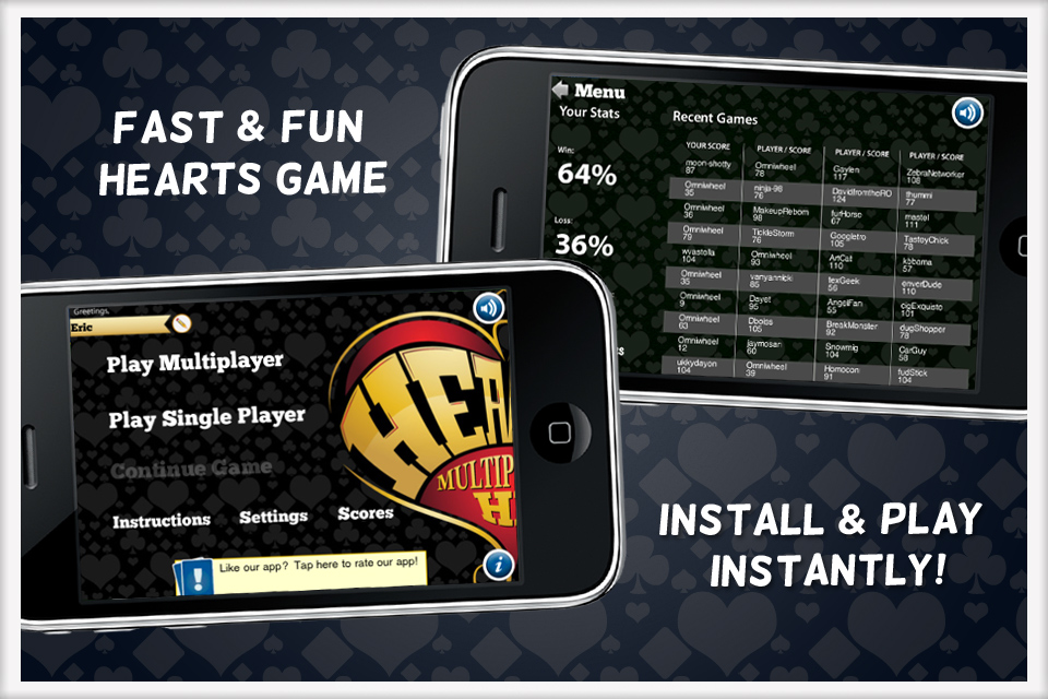 Hearts Multiplayer HD free app screenshot 4