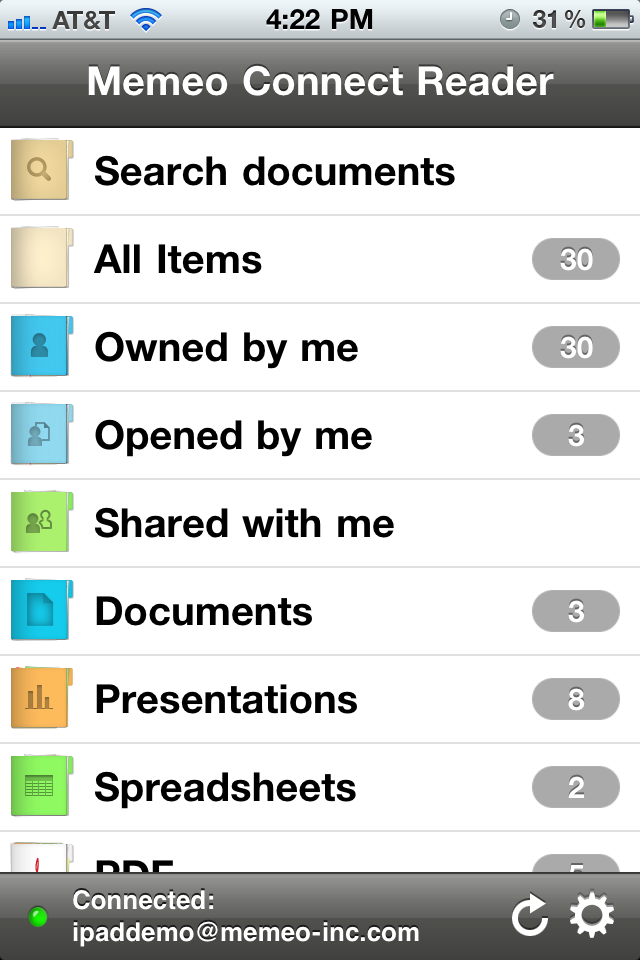 Memeo Connect Reader (Google Docs) free app screenshot 2