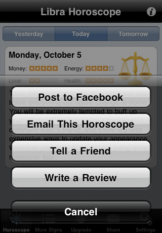 Mobile Horoscope free app screenshot 3