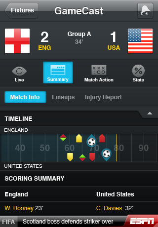 ESPN 2010 FIFA World Cup free app screenshot 2