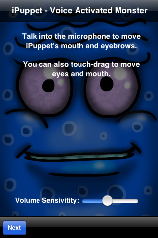 iPuppet - Voice Activated Blue Monster free app screenshot 3