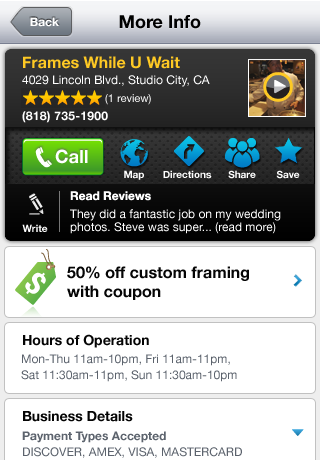 YP - Yellow Pages for iPhone free app screenshot 3