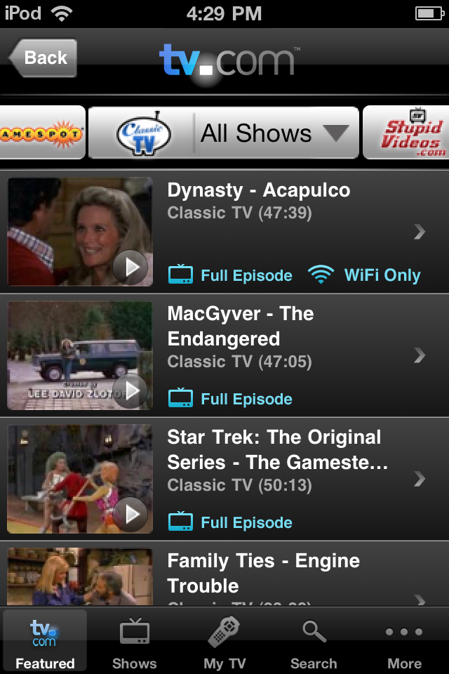 TV.com free app screenshot 4