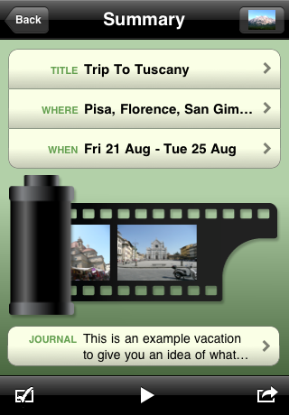 My Vacation Lite free app screenshot 1