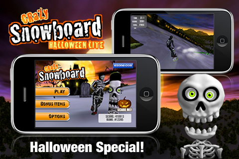 Crazy Snowboard - Halloween Lite free app screenshot 1