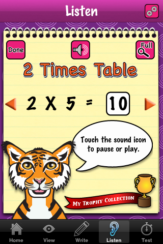 TimesTableLite - A multiplication tables learning tool for kids free app screenshot 3