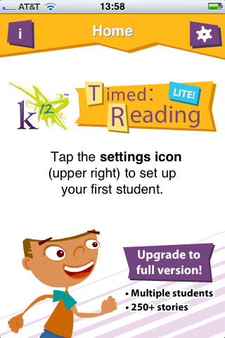 K12 Timed Reading Practice Lite free app screenshot 1