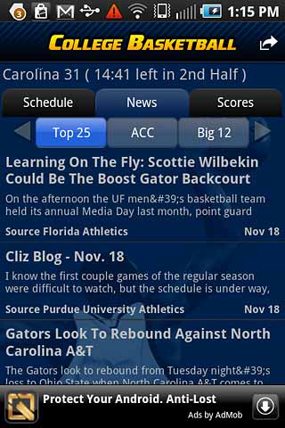 College Basketball Scoreboard free app screenshot 3