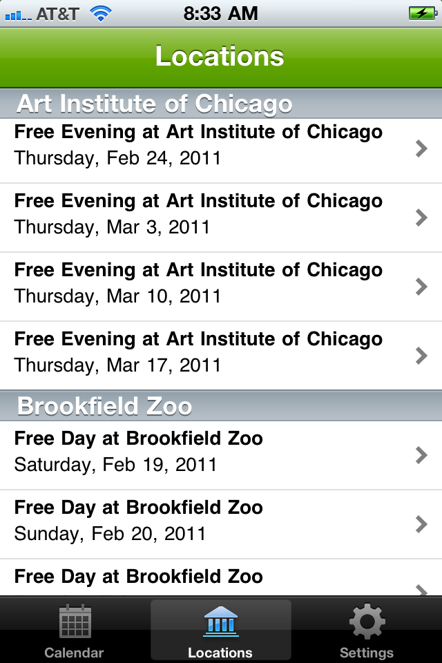 Chicago Free Events free app screenshot 2