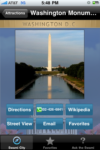 SwamiCity Washington DC free app screenshot 3