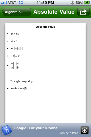 Formulus Free - Formulas for Calculus free app screenshot 1