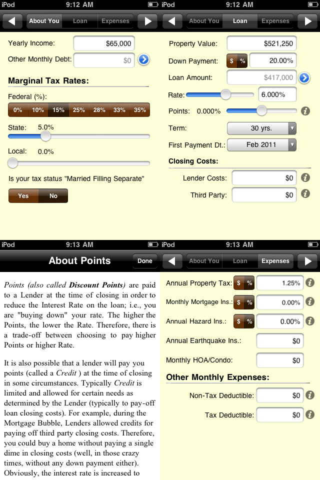 CalcsFree - Mortgage Calculators (With Estimated Tax Savings) free app screenshot 2