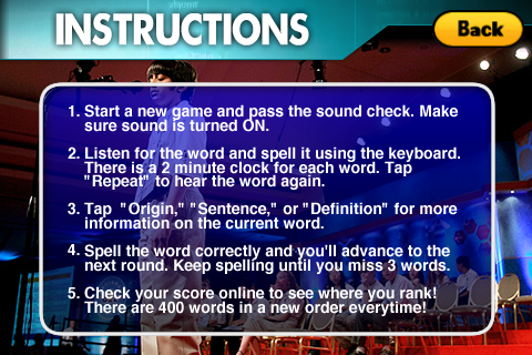 ESPN Spelling Bee Lite free app screenshot 2