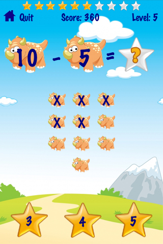 A Dinosaur Kids Math Free Lite - Grade School Addition Subtraction Skills Game free app screenshot 4