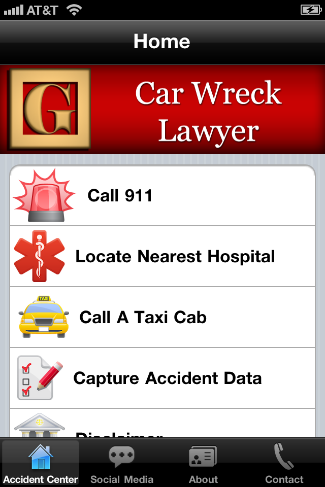 Car Wreck Lawyer free app screenshot 1