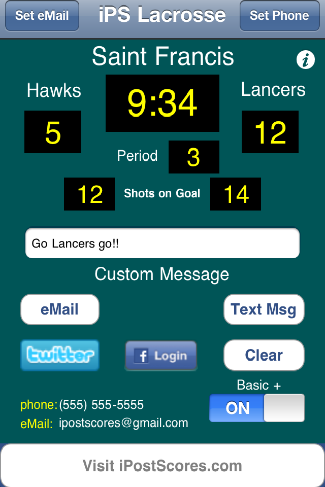 Lacrosse Scoreboard free app screenshot 1