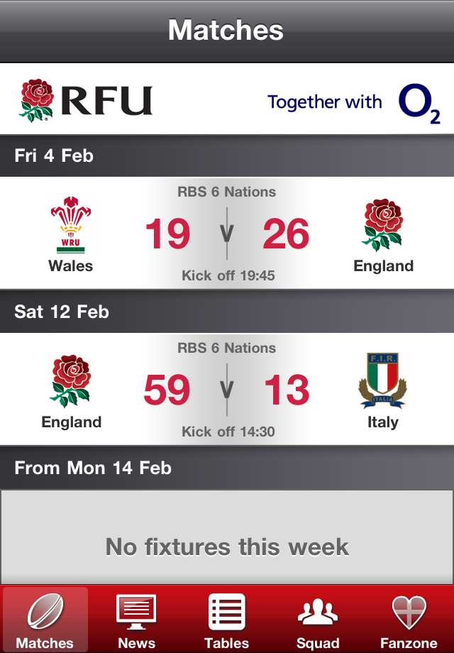 Official Rugby Football Union App free app screenshot 1