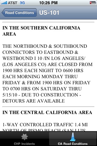California Road Report free app screenshot 2
