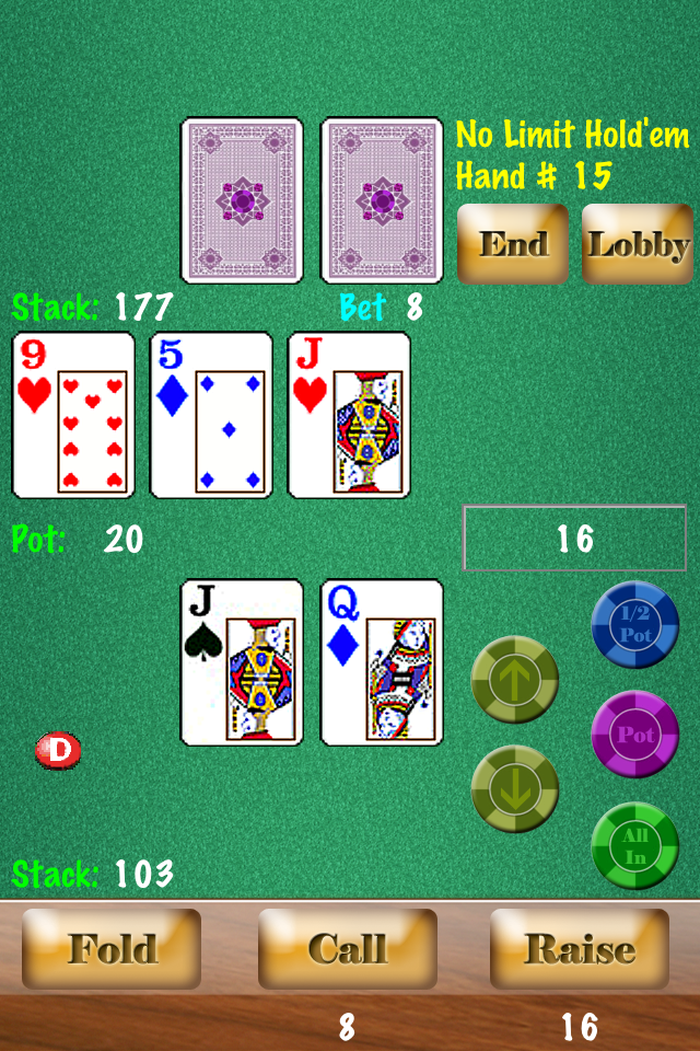 Headsup Poker Free (Hold'em, Blackjack, Omaha) free app screenshot 1