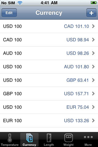 Favorite Conversions - Unit, Currency, Temperat... free app screenshot 1