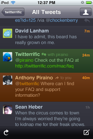 Twitterrific for Twitter free app screenshot 1
