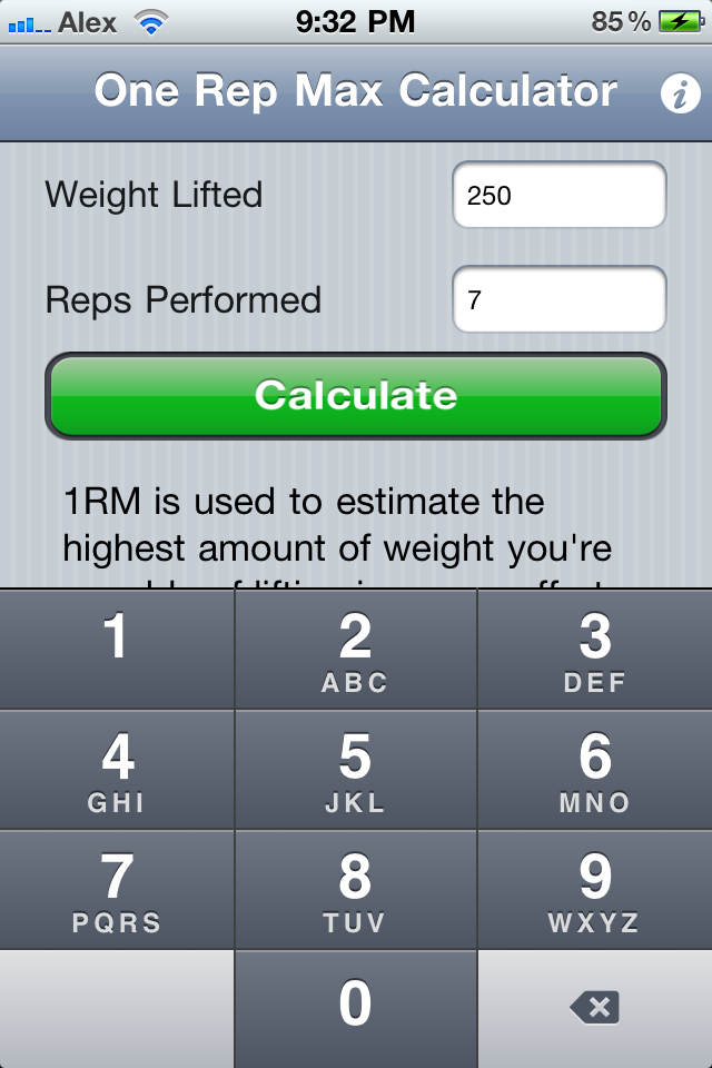 1 rep max calculator strength standards