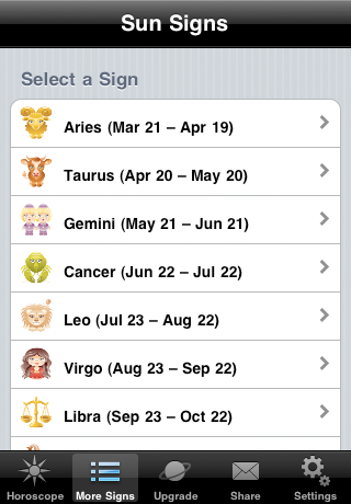 Mobile Horoscope free app screenshot 2