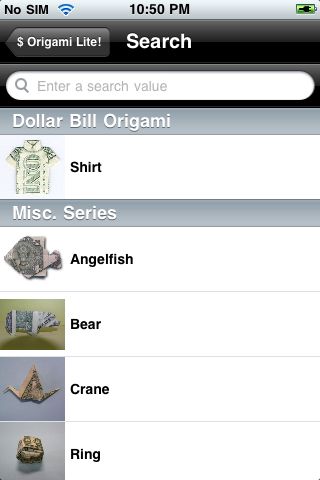 Dollar Origami Lite free app screenshot 2