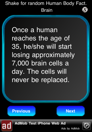 Human Body Facts! free app screenshot 4