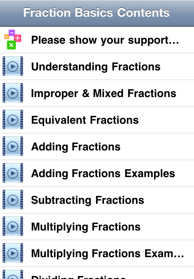 Fraction Basics free app screenshot 1