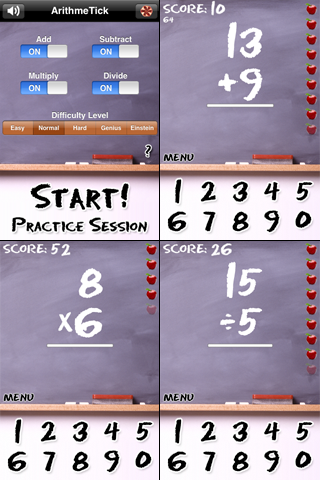 ArithmeTick - Math Flash Cards free app screenshot 1