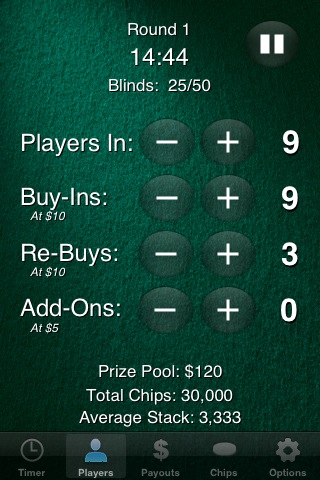 Five-Deuce Poker Tournament Timer