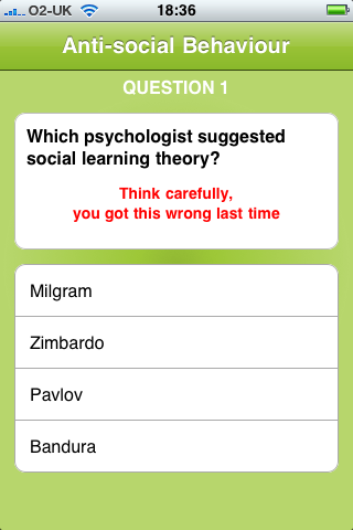 Psychology A Level Examstutor (Login Version) free app screenshot 1