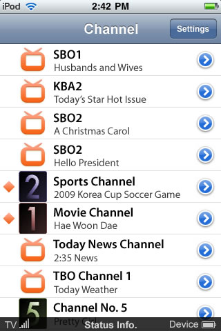 Tivit Mobile TV Viewer for DVB-H free app screenshot 1