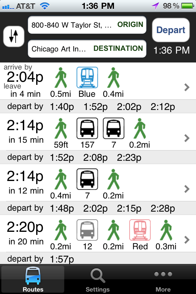 TransitGenie Chicago free app screenshot 1
