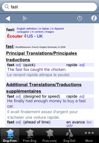 WordReference.com French-English dictionary free app screenshot 1