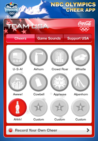 NBC Olympics Cheer presented by Coca-Cola free app screenshot 1