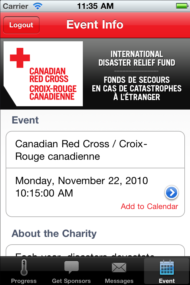 The Canadian Red Cross International Relief App... free app screenshot 3