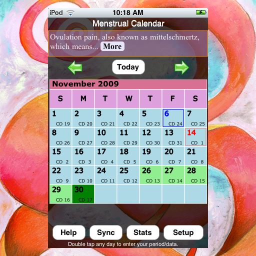 Free Menstrual Calendar App for Free iphone/ipad/ipod touch