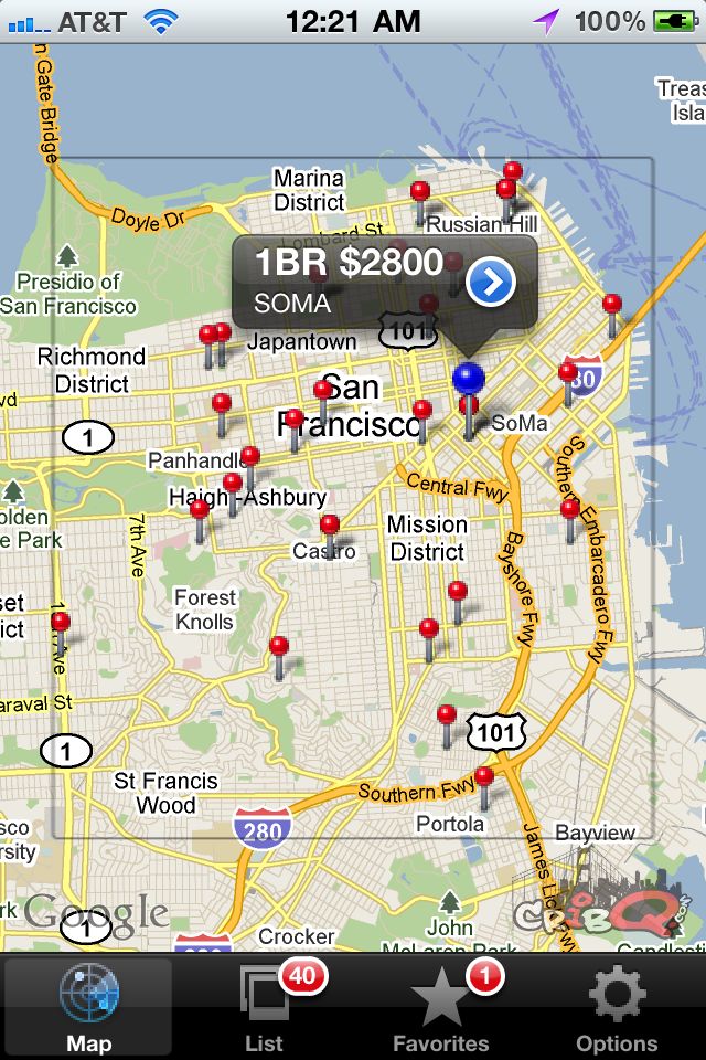 Craigslist Housing Maps - CribQ free app screenshot 1