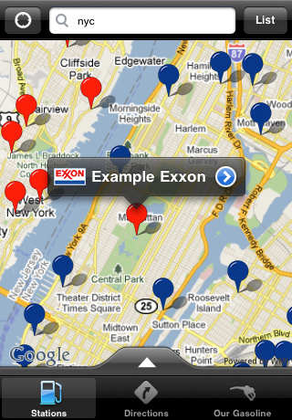 Exxon Mobil Fuel Finder free app screenshot 2