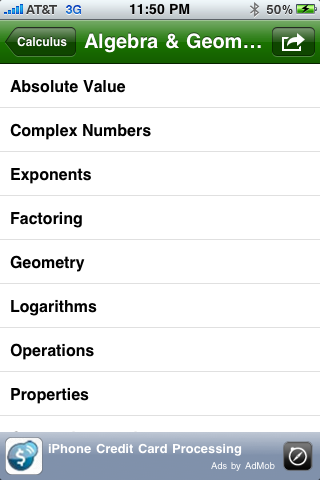 Formulus Free - Formulas for Calculus free app screenshot 2