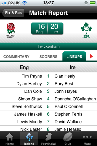 Irish Rugby free app screenshot 4