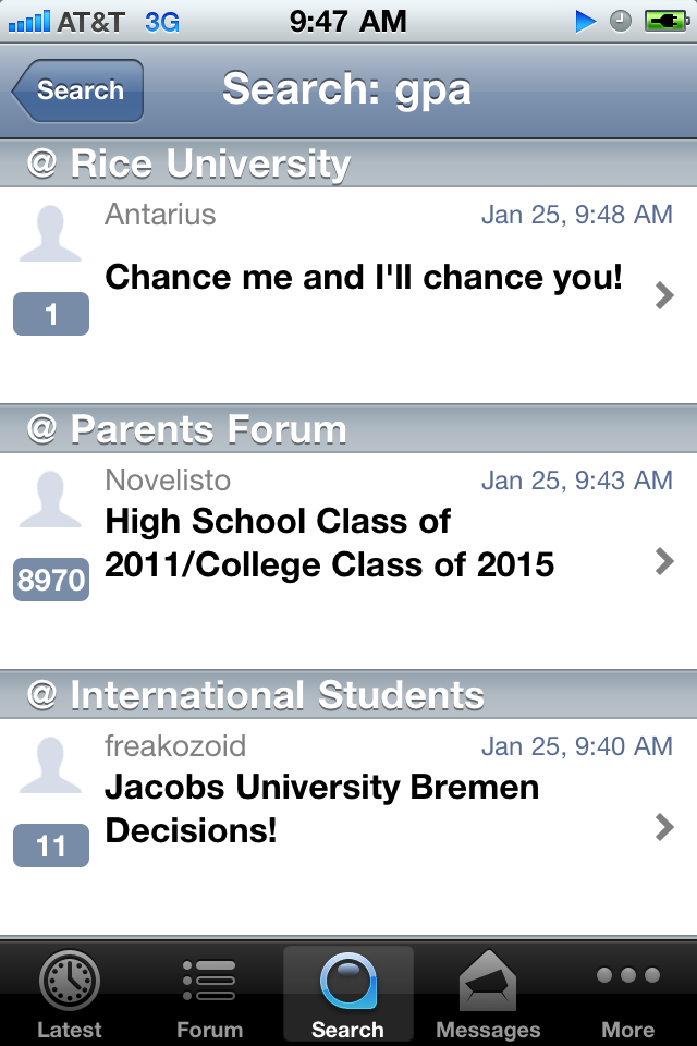 College Confidential free app screenshot 3